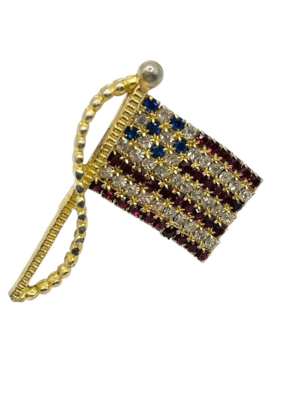 Vintage USA American Flag
Rhinestone Brooch Pin NEW - Picture 1 of 2